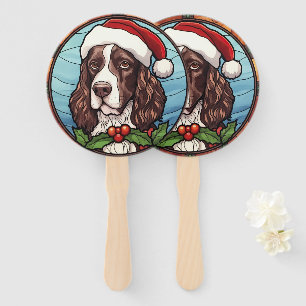 Abanico Canelón Inglés Springer Vidrio Pintado Navidad