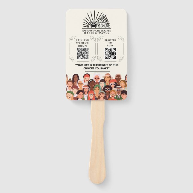 Abanico Cangrejos en la orilla Únase y regístrese el venti (Anverso)