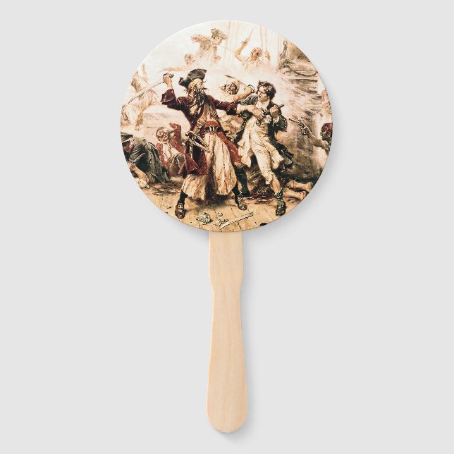 Abanico Captura, barba negra pirata, venganza de la reina  (Anverso)