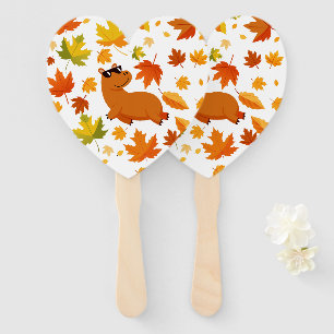 Abanico Capybara Fall   Diseño animal con temática otoñal