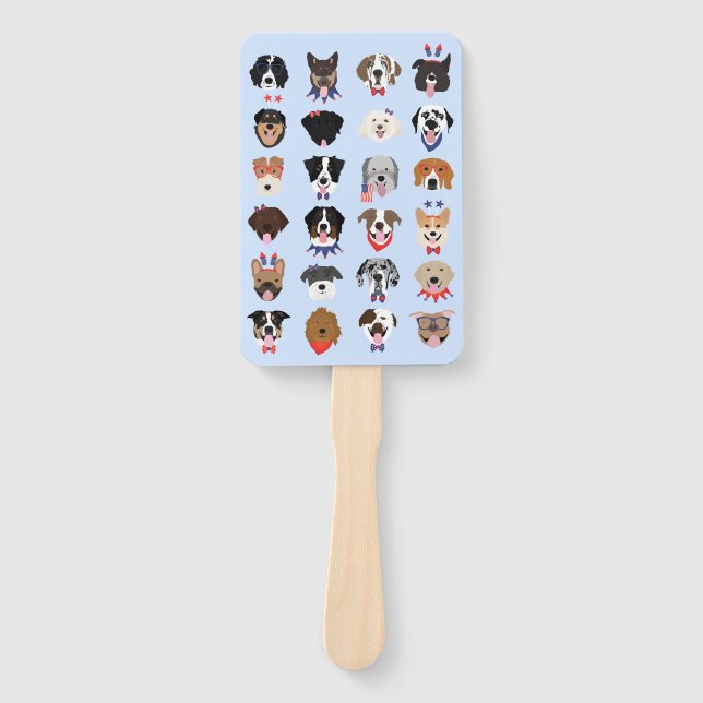 Abanico Caras De Perro Del 4 De Julio (Anverso)