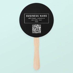 Abanico Cargar código QR o logotipo Negro moderno