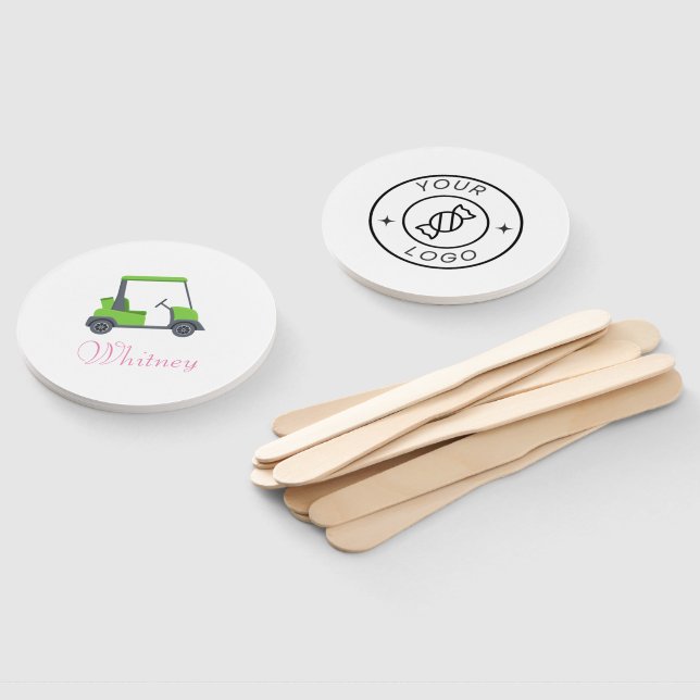 Abanico Carro de golf verde rosado divertido personalizado (No montado)