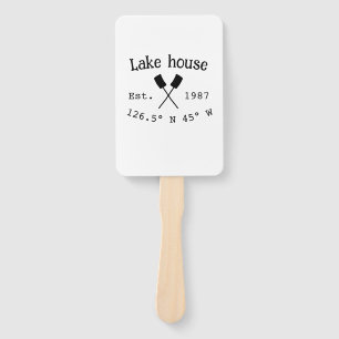 Abanico Casa del lago. Fecha año personalizado coordenadas