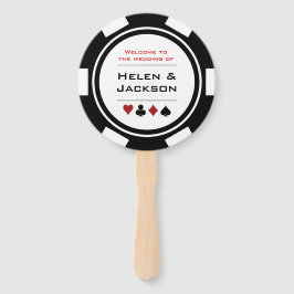 Abanico Casino Poker Chip Blanco Negro Bienvenidos Al Boda