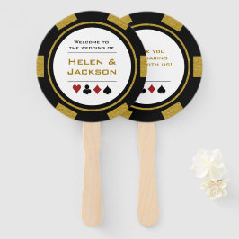 Abanico Casino Poker Chip Gold Bienvenidos Al Boda