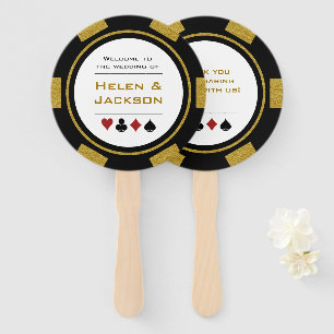 Abanico Casino Poker Chip Gold Bienvenidos Al Boda