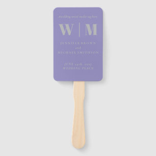 Abanico Celebridad de boda simple plata lavanda minimalist