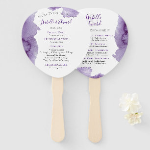Abanico Ceremonia de Boda con Acuarela Purpura Moderna
