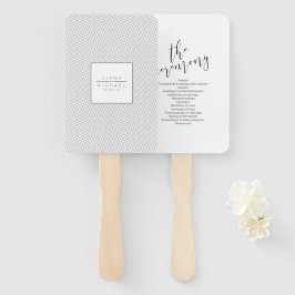 Abanico Ceremonia de Boda simplemente Minimalista Black ID
