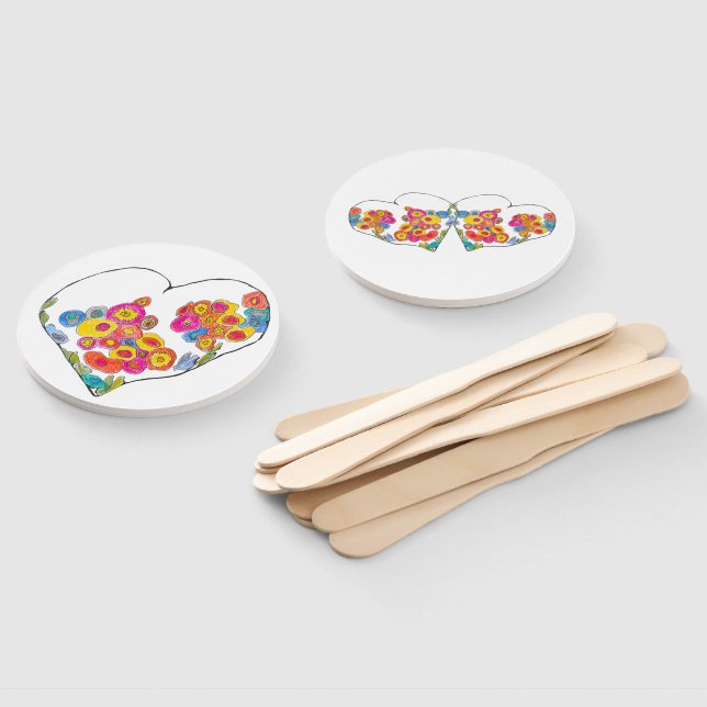 Abanico Cheerful Heart by Lydia's Art Sangria (No montado)