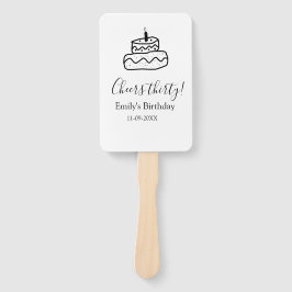 Abanico Cheers thirty birthday cake black scribble hand
