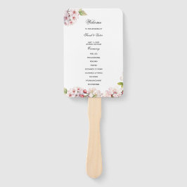 Abanico Cherry Blossom Wedding Program Hand Fan