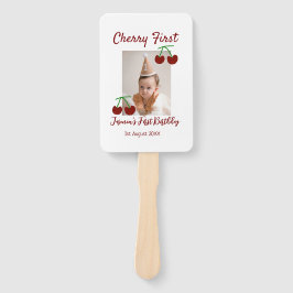 Abanico Cherry primer feliz cumpleaños foto niños rojo mod