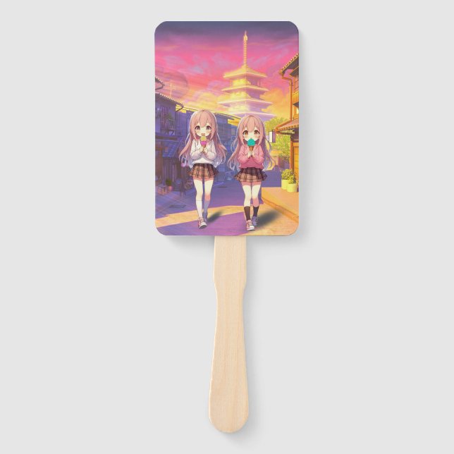 Abanico Chicas lindas de anime de helado (Anverso)
