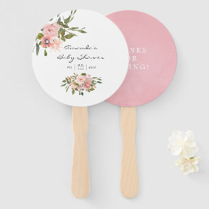 Abanico Chorreado floral Beige y Rosa Dorado Baby Shower