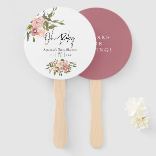 Abanico Chorreado floral Rosa y Oro Rosa Baby Shower