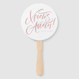 Abanico Christos Anesti el rosa de la Pascua griega