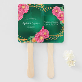 Abanico Chrysanthemums Gold Geométrico Boda