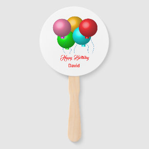 Abanico Cinco globos de cumpleaños personalizados feliz cu