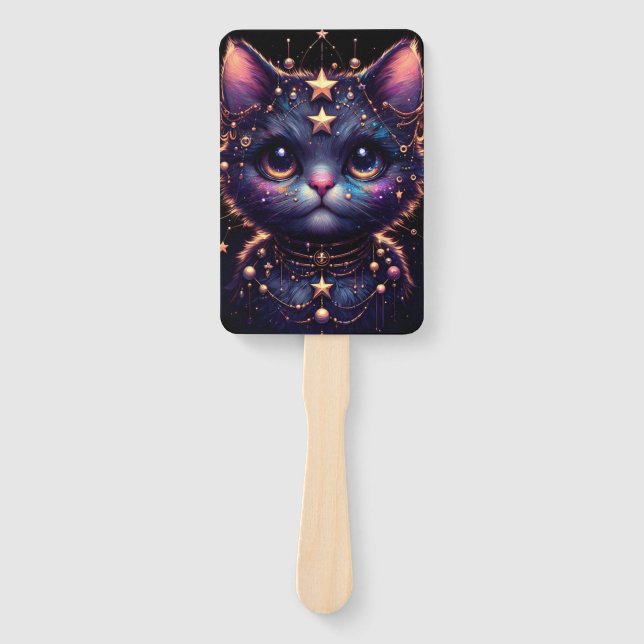 Abanico Cismic kitty and fiery drgain hand fan (Anverso)