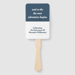 Abanico Cita Inspiradora de jubilación azul simple moderno