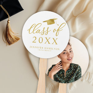 Abanico Clase de 2024 Simple Elegante 1 Foto Graduación