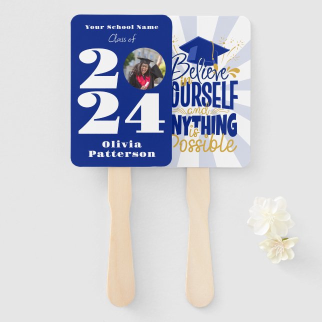 Abanico Clase de foto personalizada de 2024 (Anverso y reverso)