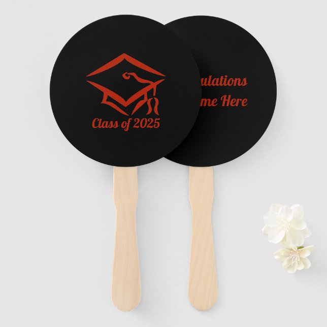 Abanico Clase de graduación del año Personalizar BLKBRD 20 (Anverso y reverso)