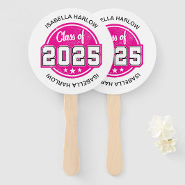 Abanico Clase de nombre de graduado rosado 2025