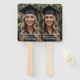Abanico Clase Retró de Foto de Graduación de Felicidades