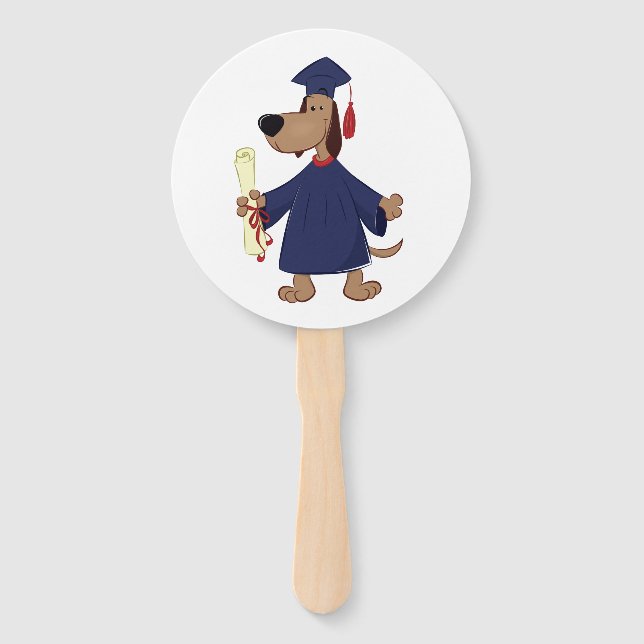 Abanico Clíparte de perros graduados (Anverso)