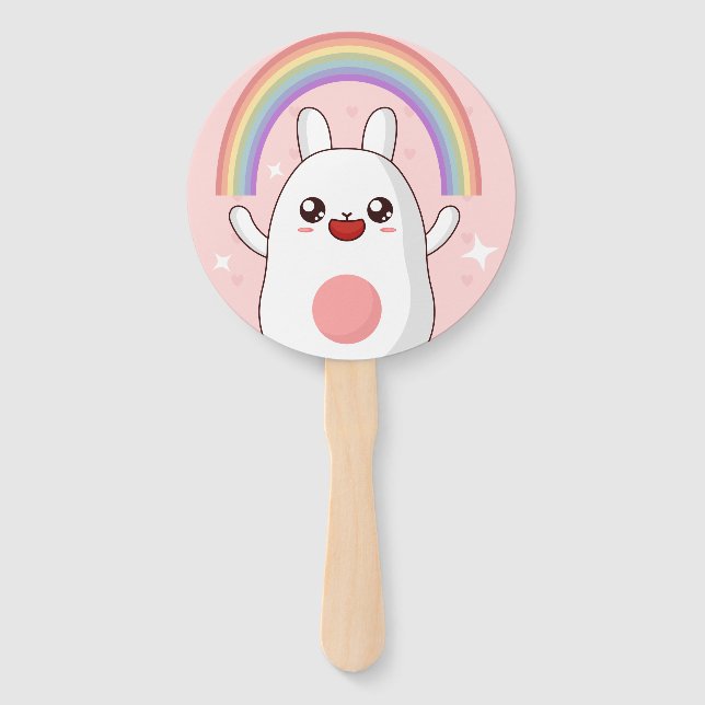 Abanico Clísico arcoiris de Kawaii (Anverso)