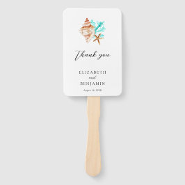Abanico Coastal Beach Seashell Thank you Wedding Photo