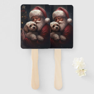 Abanico Cockapoo con Santa Claus Navideño Festivo