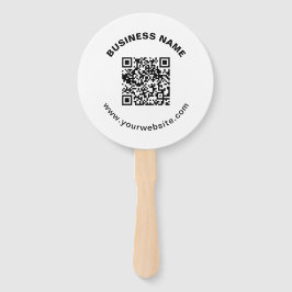 Abanico Código QR con nombre de empresa en negrita y texto