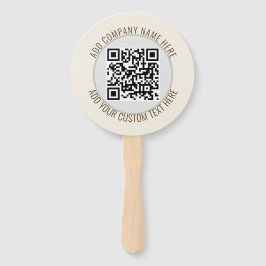 Abanico Código QR Minimalista Simple Gris Redondo Presupue