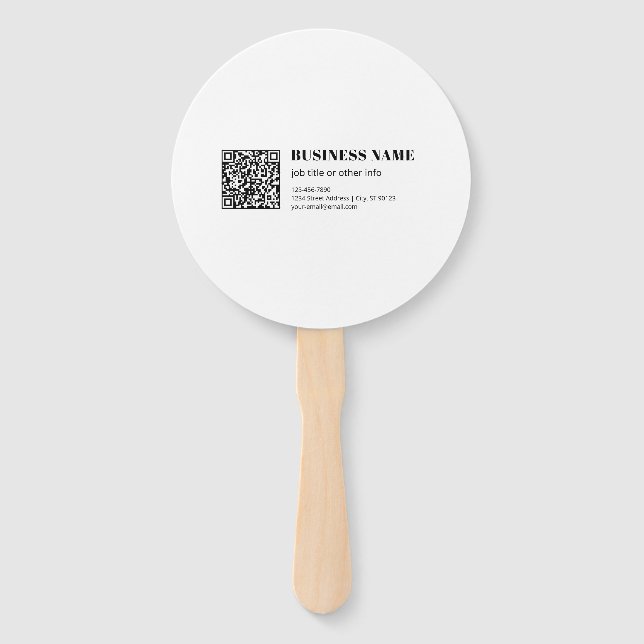 Abanico Código QR personalizado y texto retro-moderno edit (Anverso)
