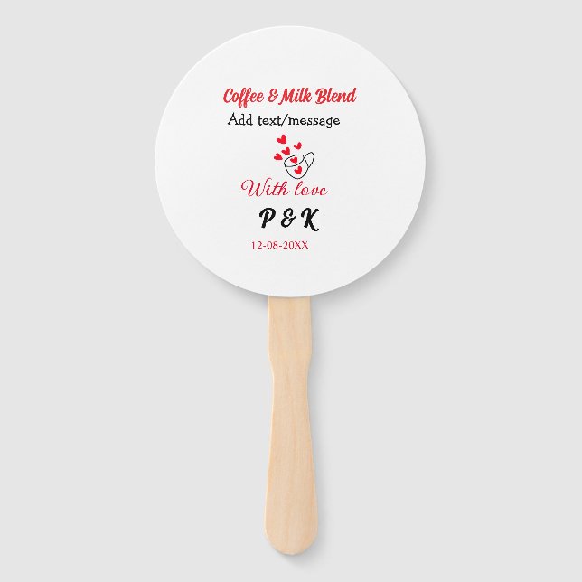 Abanico Coffee & milk blend love couple coffee red heart n (Anverso)