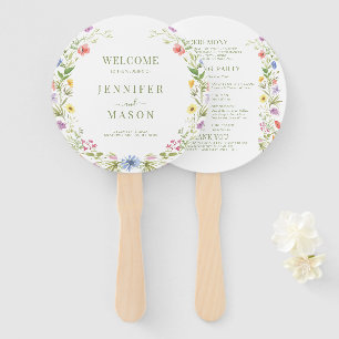 Abanico Coloful Meadow Flores silvestres Programa de Bodas
