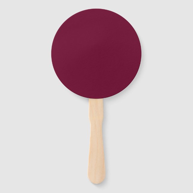 Abanico Color de tendencia Oscuro Burgundy Hand Fan (Anverso)