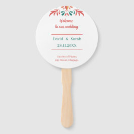 Abanico colorido programa de boda floral personalizada