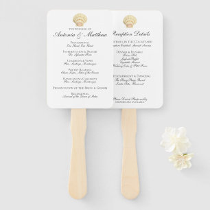 Abanico Combinación de menú del programa de bodas de conch
