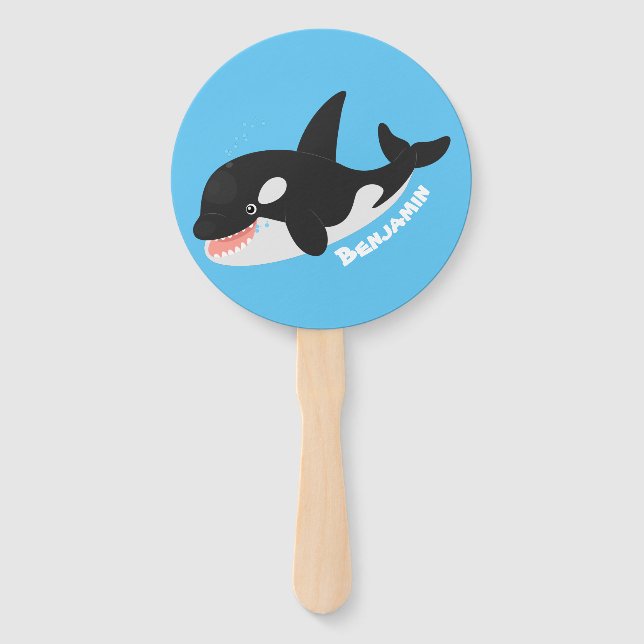 Abanico Cómico asesino ballena orca personalizado lindo il (Anverso)