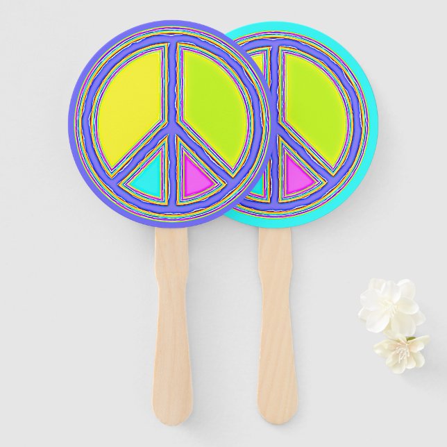 Abanico Con colores rellenados Firma PEACE 1 (Anverso y reverso)