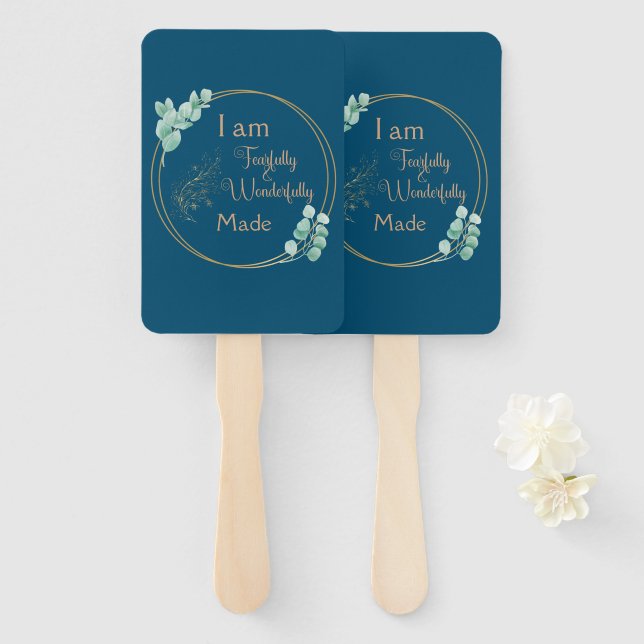 Abanico Con miedo y maravillosamente hecho (Anverso y reverso)