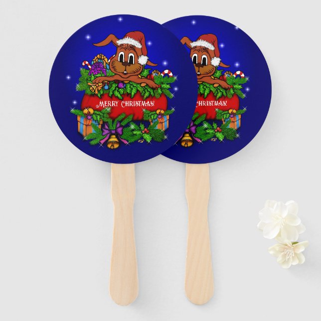 Abanico Conejo de navidades (Anverso y reverso)