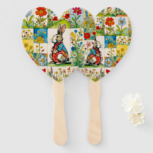 Abanico Conejo de Pascua Floral Patchwork