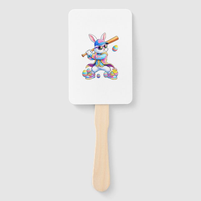Abanico Conejo divertido de estampado tie dye béisbol cone (Anverso)