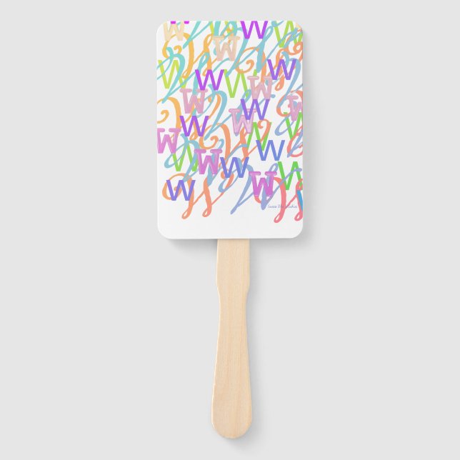 Abanico Confeti de Letras "W" (Anverso)
